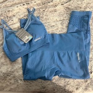 Gymshark Energy+ Seamless High Waisted Cropped Leggings & Strappy Sports Bra Set